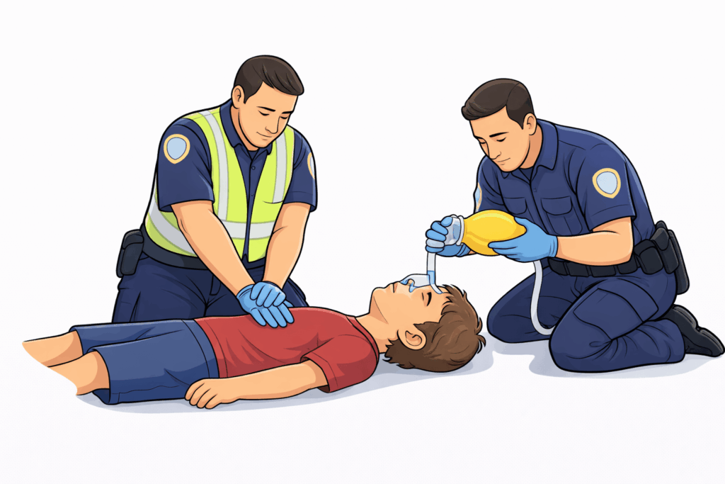 CPR in action saving a life