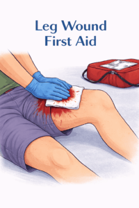 First aid for leg wound