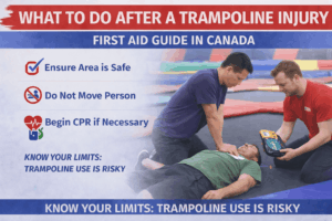 First aid response to trampoline injury