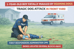 Tragic incident in front yard