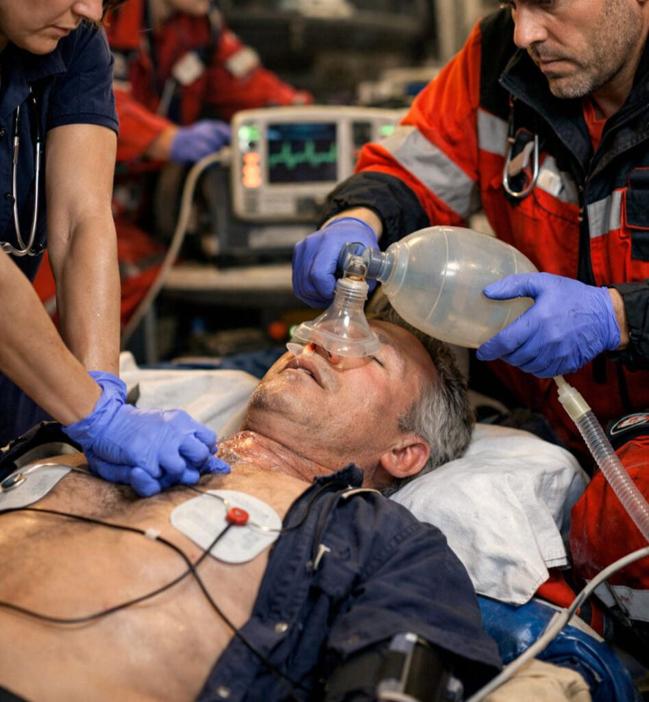 Wife performs CPR on cardiac arrest victim before paramedics arrive
