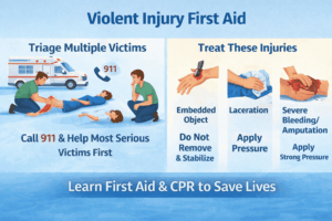 First aid for violent injuries guide