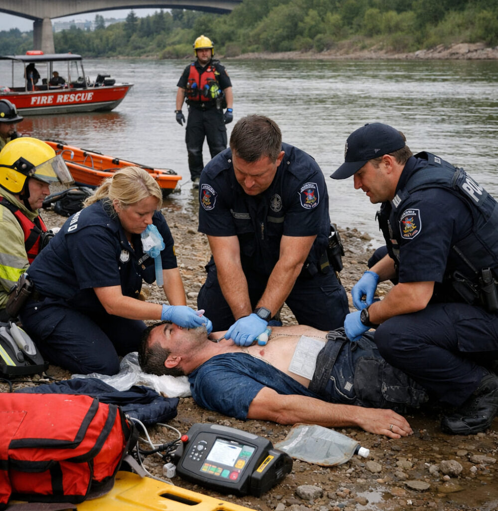 Man given CPR after being pulled from North Saskatchewan River near Laurier Park