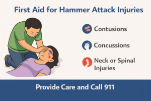 First aid for hammer attack injuries