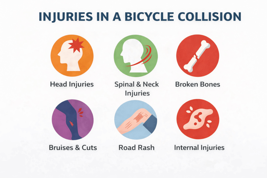 Injuries from bicycle collisions explained