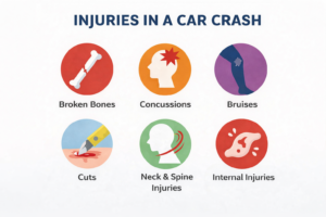 Injuries in a car crash