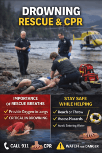 Drowning rescue and CPR guide