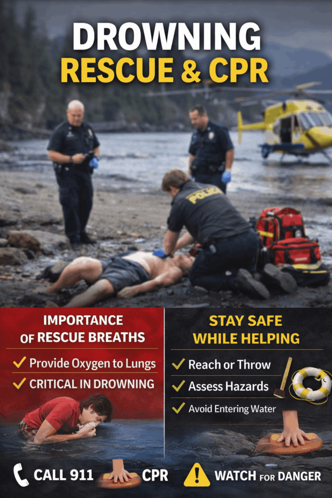 Drowning rescue and CPR guide