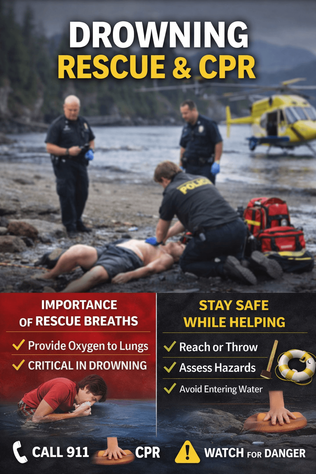 Drowning Rescue & CPR Guide Canada | Ventilations & Water Safety