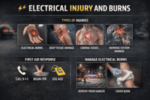 Electrical injury and burn infographic