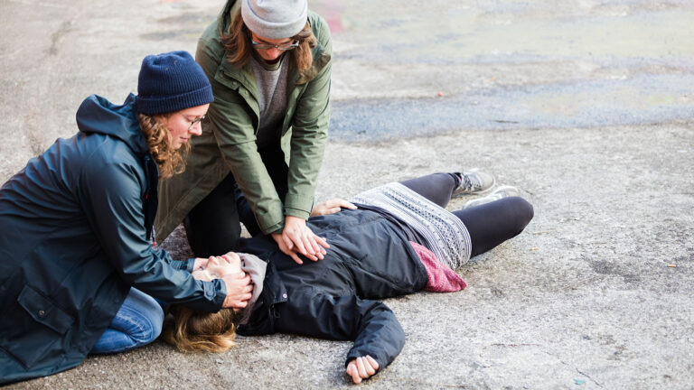 Islanders perform life-saving CPR after a man collapses during a public auction in Kensington, Prince Edward Island.