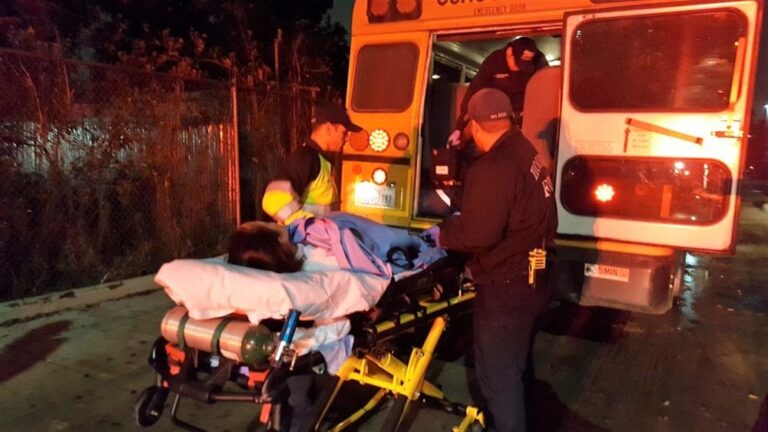Students safely stopping school bus after driver medical emergency