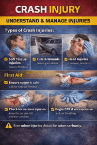 Crash injury guide and first aid tips