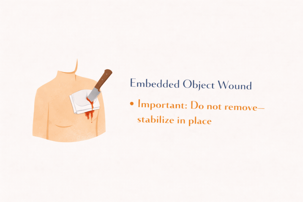 Embedded object wound care guide