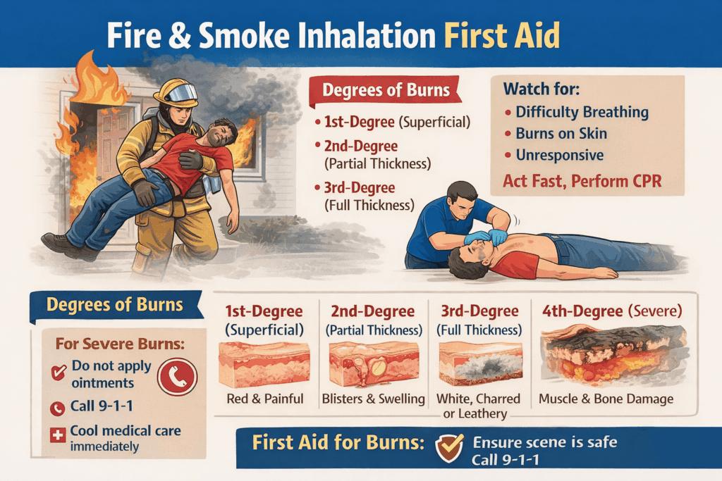 Fire and smoke inhalation first aid guide