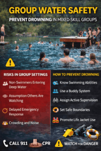 Group water safety and prevention tips