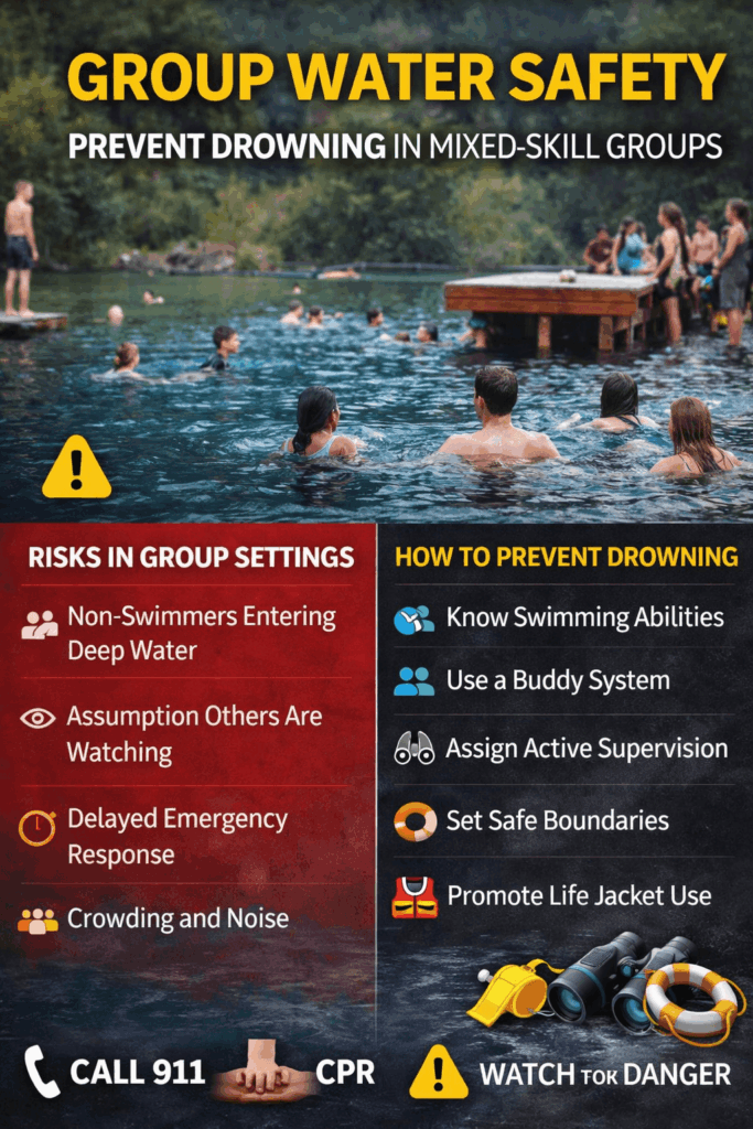Group water safety and prevention tips