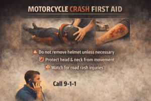 Motorcycle crash first aid guide