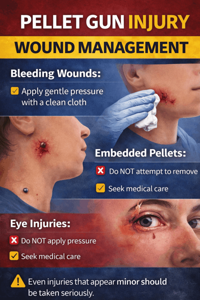 Pellet gun injury first aid guide