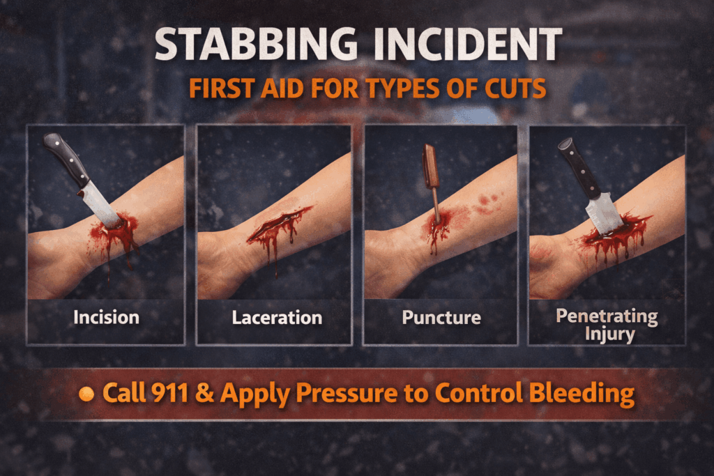 First aid guide for stab wounds
