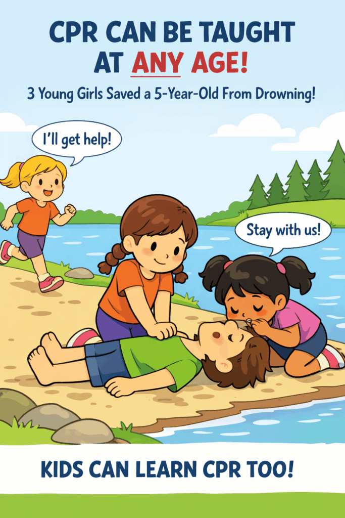 Kids saving a life by the lake