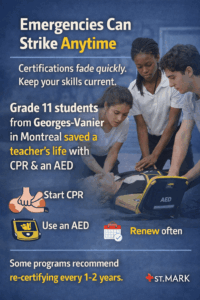 Student heroes save a life with AED