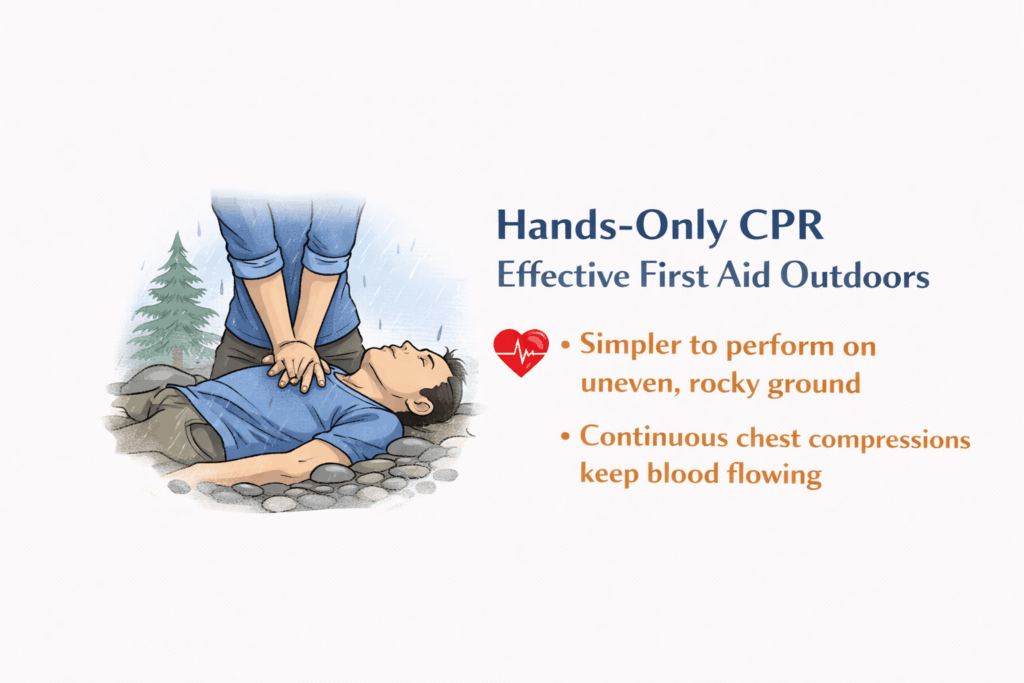 Hands-only CPR and first aid outdoors